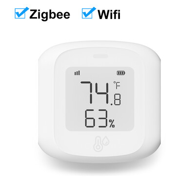 Tuya Smart WiFi/Zigbee Senzor de temperatură și umiditate Termometru higrometru de interior cu afișaj LCD Suport Alexa Google Home