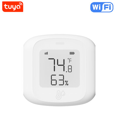 „Tuya Smart WiFi“ / „Zigbee“ temperatūros ir drėgmės jutiklis, patalpų higrometro termometras su LCD ekranu „Alexa Google Home“