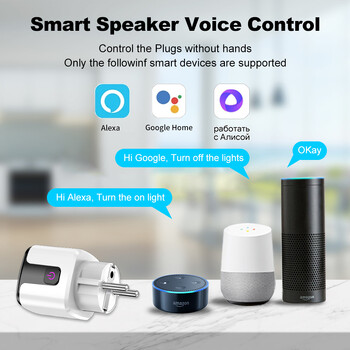 Tuya Smart Socket WIFI Bluetooth EU щепсел с функция за наблюдение на времето Интелигентен домашен електронен контакт Alexa Google Home