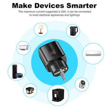 Tuya Smart Socket WIFI Bluetooth EU щепсел с функция за наблюдение на времето Интелигентен домашен електронен контакт Alexa Google Home