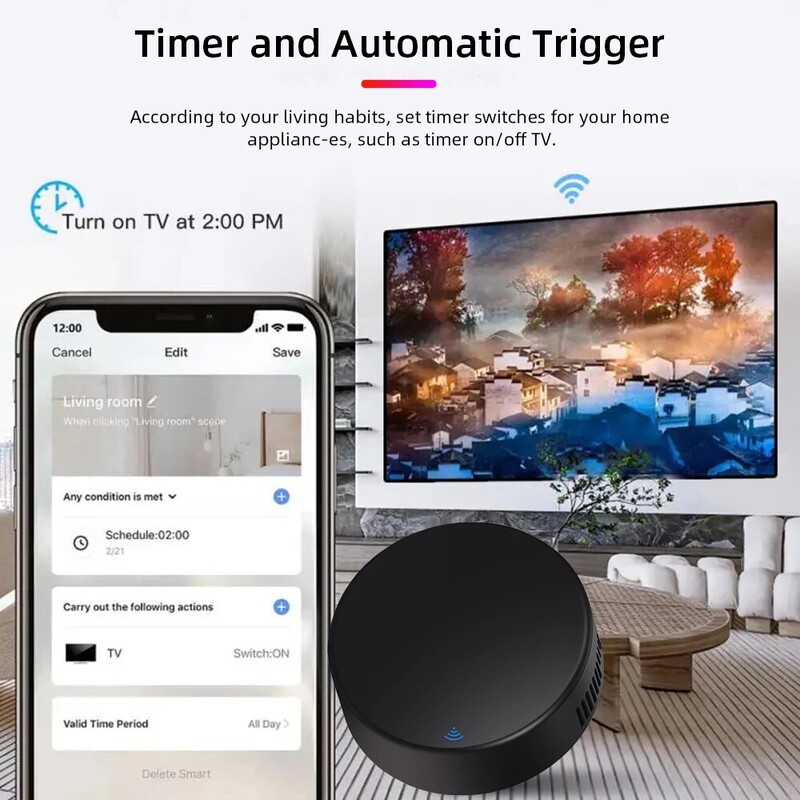 ONENUO TUYA WIFI nuotolinio valdymo pultas Home Smart Life APP Išmanusis WIFI universalus nuotolinio valdymo pultas televizoriui / oro kondicionieriui / ventiliatoriui