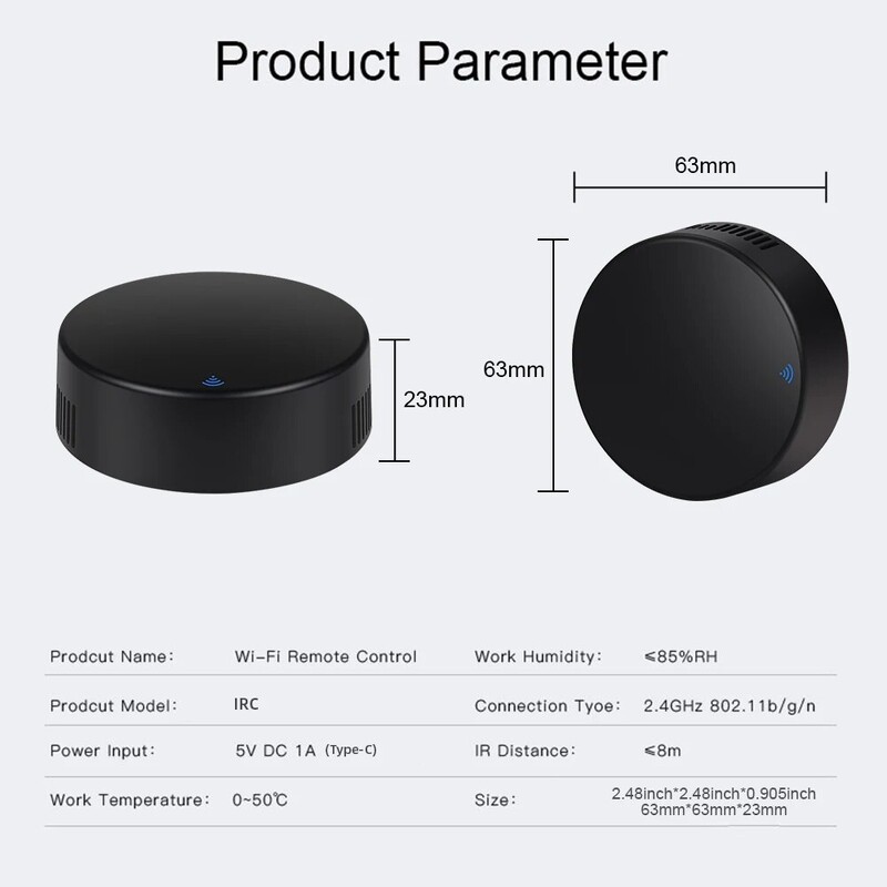 ONENUO TUYA WIFI nuotolinio valdymo pultas Home Smart Life APP Išmanusis WIFI universalus nuotolinio valdymo pultas televizoriui / oro kondicionieriui / ventiliatoriui