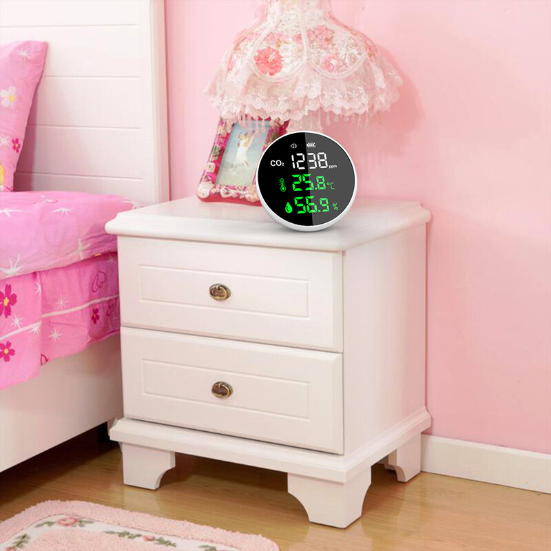 Dienmern Naujas DM1305 stalinis anglies dioksido kokybės detektorius LED ekrano temperatūros/drėgmės jutiklio matuoklis, CE/RoHS Authenticat