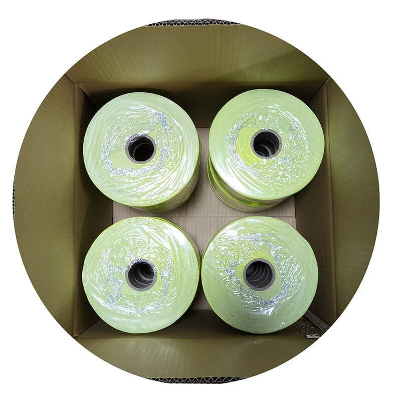 5cmx5m fluorescencinė žalia/balta PVC šviesą atspindinti įspėjamoji juosta reflektoriaus medžiaga