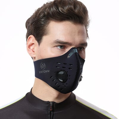 Āra sporta atkārtoti lietojamas sejas maskas vīriešiem Putekļu necaurlaidīgas maskas Aktivētās ogles putekļu maska ar papildu filtru Kokvilnas Helovīna Cosplay