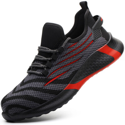 Γυναικεία παπούτσια ασφαλείας Ανδρικά παπούτσια για εργασία με ατσάλινο κάλυμμα στα δάχτυλα Αθλητικά πάνινα παπούτσια εργασίας ελαφριά αναπνέοντα μπότες ασφαλείας