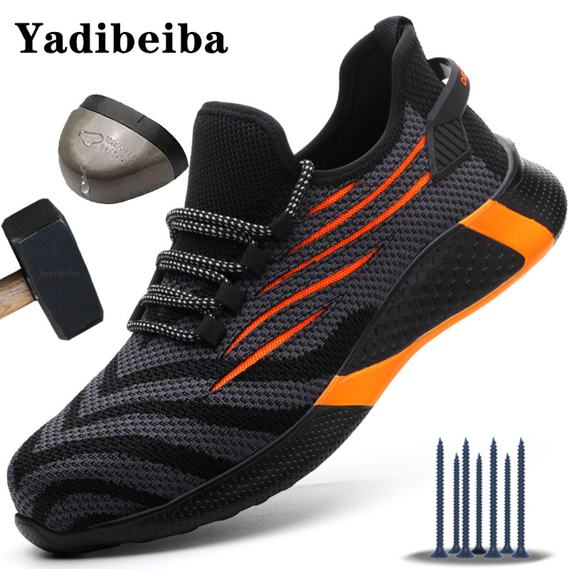 Γυναικεία παπούτσια ασφαλείας Ανδρικά παπούτσια για εργασία με ατσάλινο κάλυμμα στα δάχτυλα Αθλητικά πάνινα παπούτσια εργασίας ελαφριά αναπνέοντα μπότες ασφαλείας