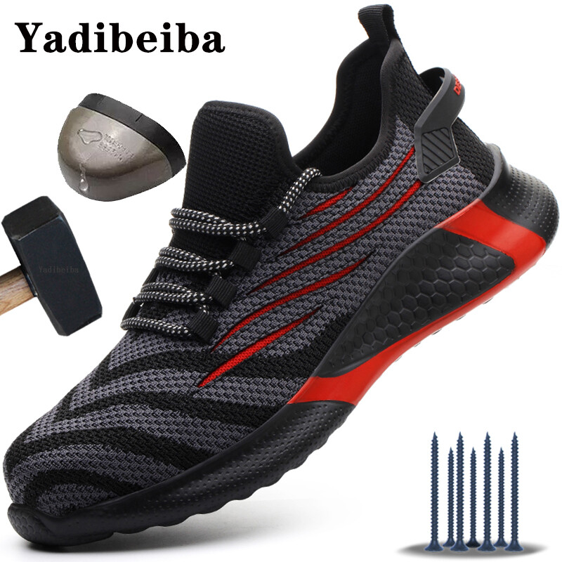 Γυναικεία παπούτσια ασφαλείας Ανδρικά παπούτσια για εργασία με ατσάλινο κάλυμμα στα δάχτυλα Αθλητικά πάνινα παπούτσια εργασίας ελαφριά αναπνέοντα μπότες ασφαλείας