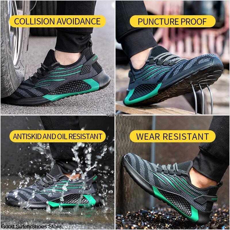Γυναικεία παπούτσια ασφαλείας Ανδρικά παπούτσια για εργασία με ατσάλινο κάλυμμα στα δάχτυλα Αθλητικά πάνινα παπούτσια εργασίας ελαφριά αναπνέοντα μπότες ασφαλείας