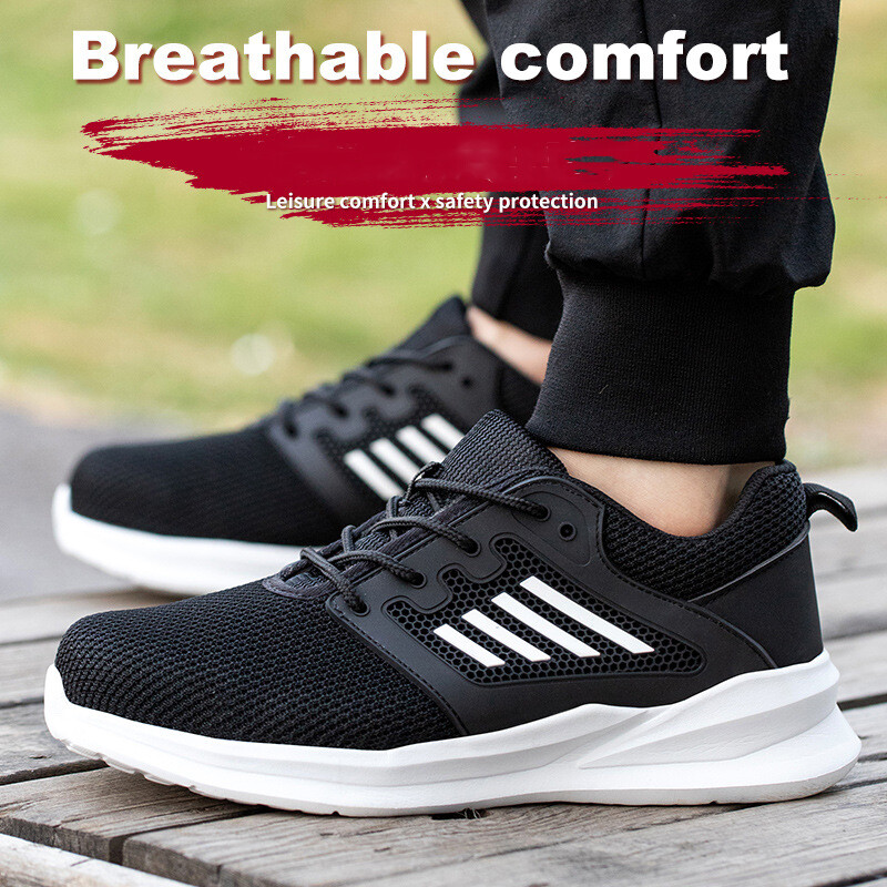 Darbo saugos batai Vyriški lengvi nesuardomi darbiniai sportbačiai Apsauginiai plieniniai batai Apsauginiai batai Juodi 36-46 dydis