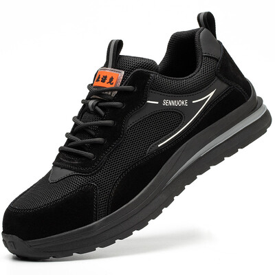 Turvajalatsid Spordijalatsid Meeste tööks tossud Kerged terasest varbad Tree Shipping Industria Safety Tennis