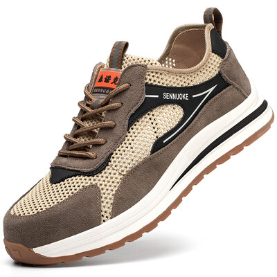 Turvajalatsid Spordijalatsid Meeste tööks tossud Kerged terasest varbad Tree Shipping Industria Safety Tennis