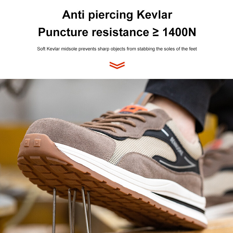 Turvajalatsid Spordijalatsid Meeste tööks tossud Kerged terasest varbad Tree Shipping Industria Safety Tennis