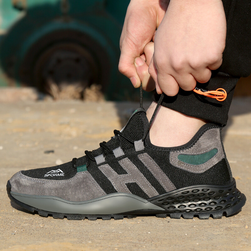 Vyriški darbo saugos batai Plieniniai pirštai, apsaugantys nuo sudužimo, lengvas, patogus, nepramušamas, neprasiskverbęs į nagus, apsauga