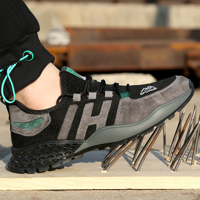 Vyriški darbo saugos batai Plieniniai pirštai, apsaugantys nuo sudužimo, lengvas, patogus, nepramušamas, neprasiskverbęs į nagus, apsauga