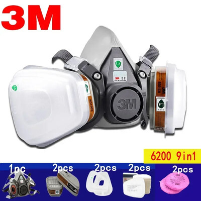 Газова маска 3M 6200 Газоустойчива комбинация от серия маски за половин лице, съчетана с филтри 6001/2091/5n11 Химическа органична защита