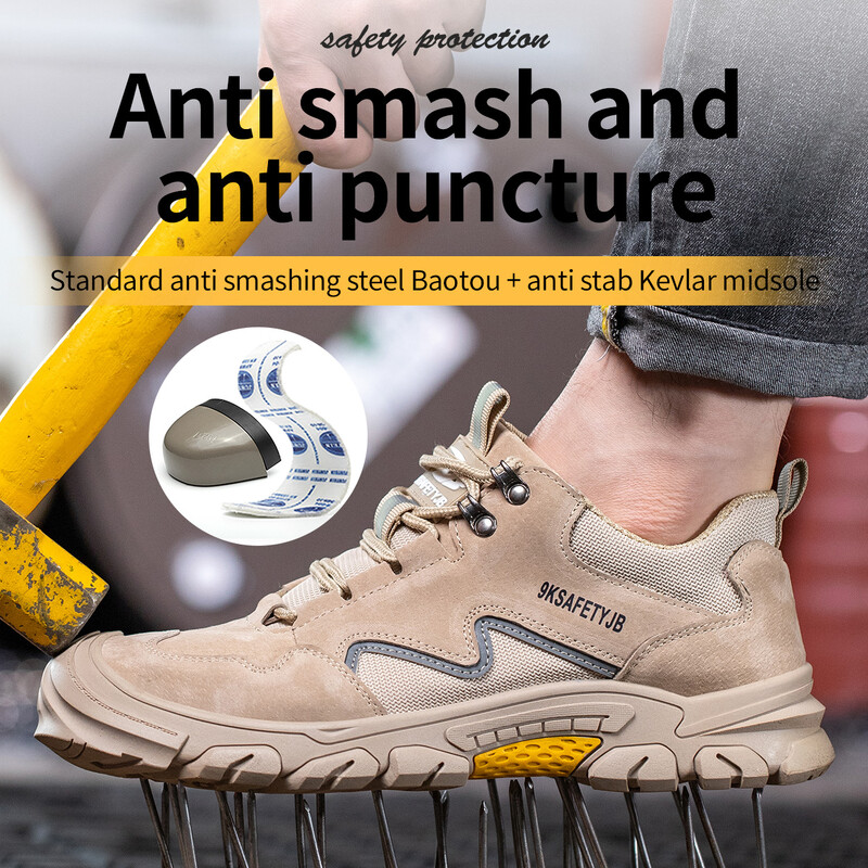 pret punkcijas Darba apavi ar tērauda purngalu pret dzirksteles zamšādas zābaki vīriešiem pretslīdes drošības apavi neiznīcināmi apavi vīriešiem dāvana