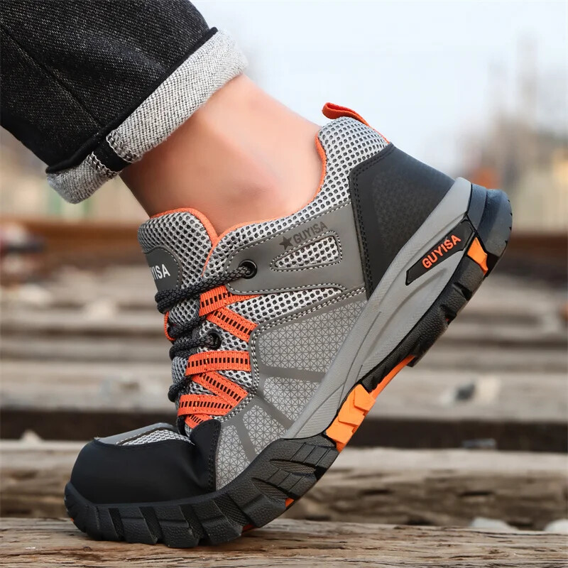 Νέα πάνινα παπούτσια εργασίας 2023 Ατσάλινα παπούτσια για τα δάχτυλα Ανδρικά παπούτσια ασφαλείας Παπούτσια εργασίας με προστασία από τρύπημα Μπότες Μόδα άφθαρτα υποδήματα Ασφάλεια