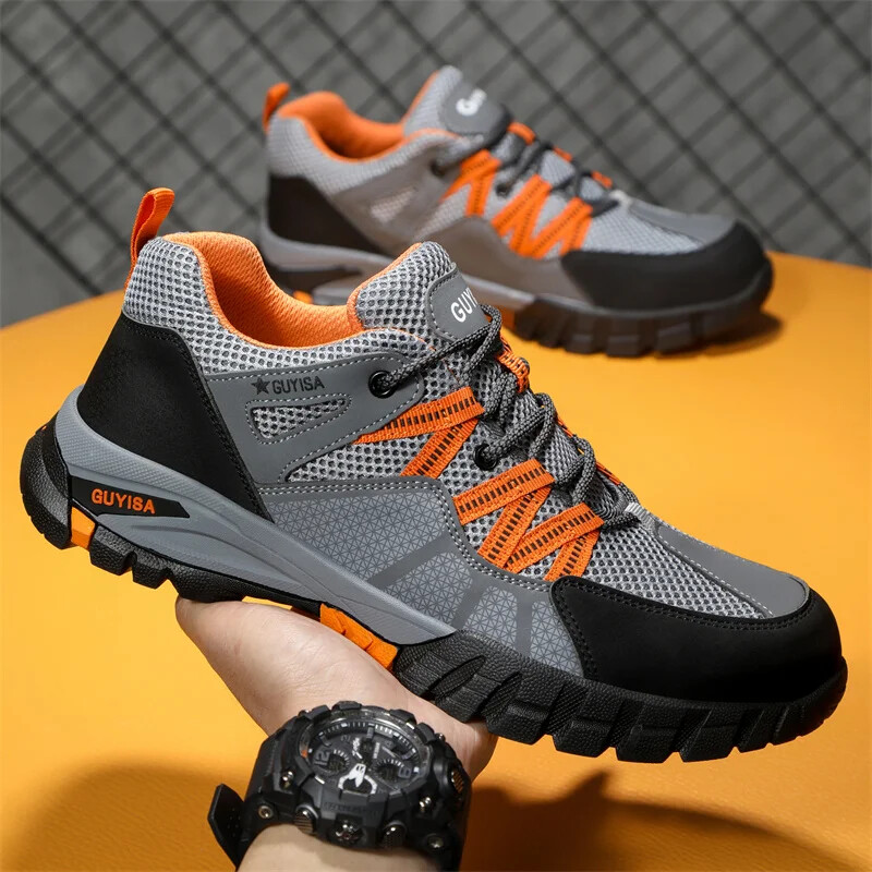 Νέα πάνινα παπούτσια εργασίας 2023 Ατσάλινα παπούτσια για τα δάχτυλα Ανδρικά παπούτσια ασφαλείας Παπούτσια εργασίας με προστασία από τρύπημα Μπότες Μόδα άφθαρτα υποδήματα Ασφάλεια