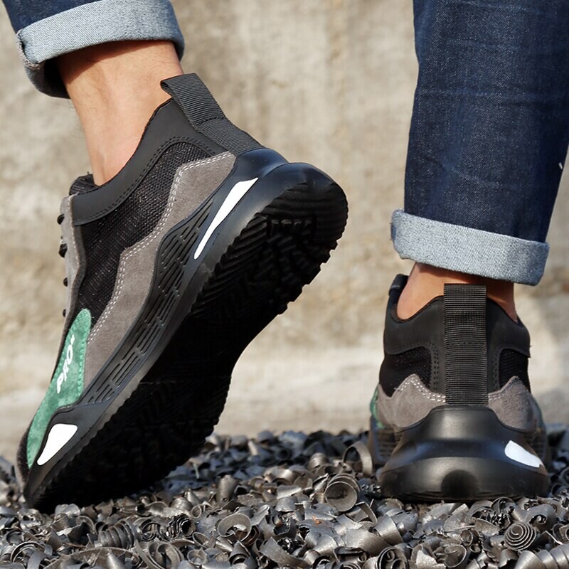 Madingi saugos batai Vyriški batai Plieniniai pirštai Batai Vyriški Nepramušami darbiniai sportbačiai Vyriški batai Darbiniai batai Nesunaikinama avalynė