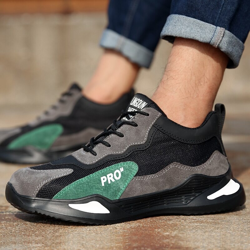 Madingi saugos batai Vyriški batai Plieniniai pirštai Batai Vyriški Nepramušami darbiniai sportbačiai Vyriški batai Darbiniai batai Nesunaikinama avalynė