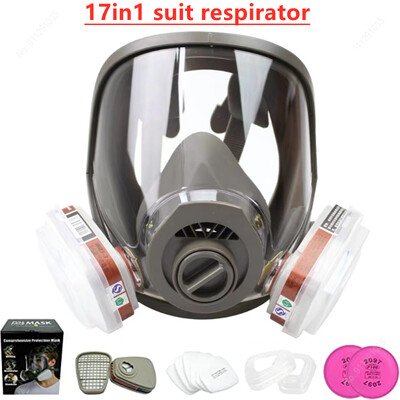 Mască de gaz Acid/organic/amoniac 6800 Mască facială completă Respirator Vopsea Laborator de pesticide chimice Filtre multifuncționale anti-praf