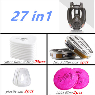 Gázálarc Savas/Szerves/Ammónia 6800 Teljes arcmaszk légzésvédő festék vegyi peszticid laboratóriumi por elleni többfunkciós szűrők