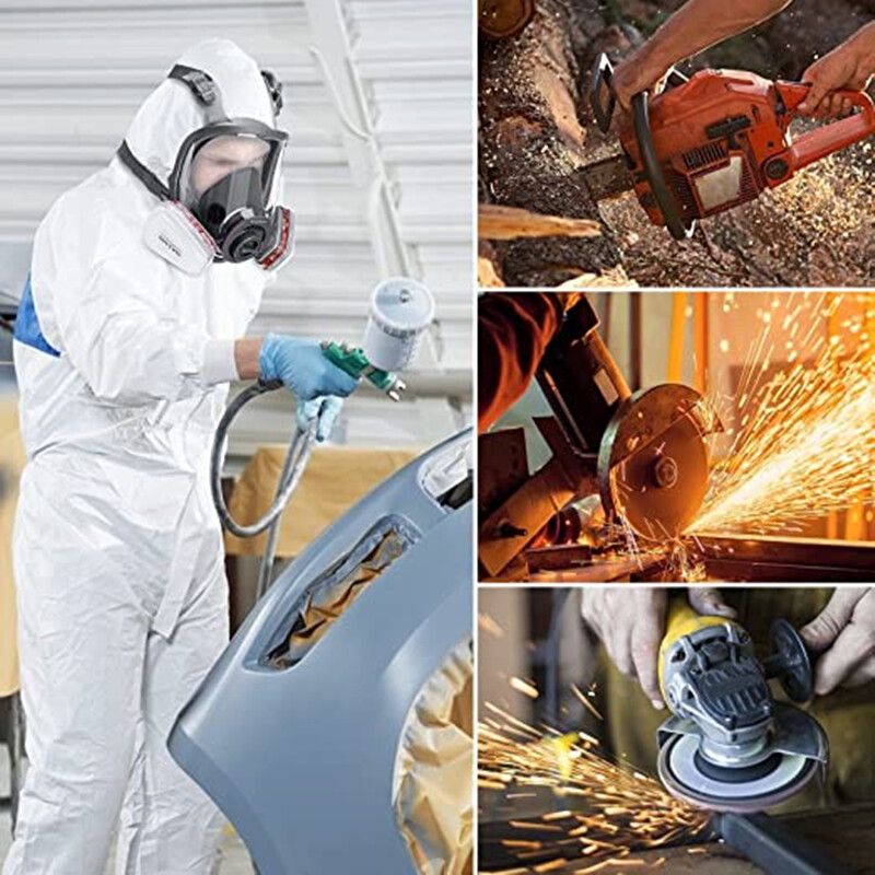 Gázálarc Savas/Szerves/Ammónia 6800 Teljes arcmaszk légzésvédő festék vegyi peszticid laboratóriumi por elleni többfunkciós szűrők