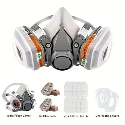 6200 Pola lica protiv prašine, plinska maska, respirator za industrijsku boju u spreju, kemijske organske pare s filtrima za zaštitu široke uporabe