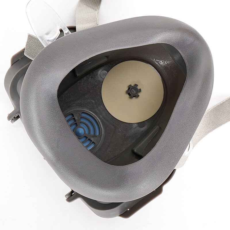 Puse sejas putekļu maska Respirators Putekļu necaurlaidīgs Darba drošība Gumijas maska Kokvilnas filtrs DIY House Clean galdnieka celtnieka pulēšanai