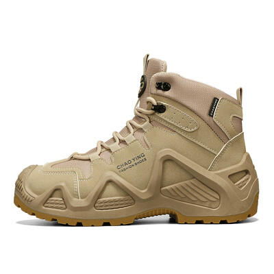 Vīriešu taktiskie zābaki Armijas zābaki Vīriešu militārie tuksneša ūdensnecaurlaidīgi darba drošības apavi kāpšanas pārgājienu apavi potītes vīriešu āra zābaki