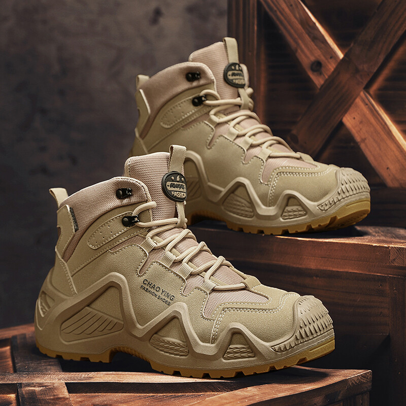 Vīriešu taktiskie zābaki Armijas zābaki Vīriešu militārie tuksneša ūdensnecaurlaidīgi darba drošības apavi kāpšanas pārgājienu apavi potītes vīriešu āra zābaki