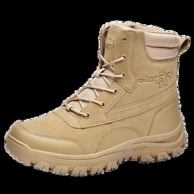 Pánske čižmy z roku 2024, nové topánky na platforme, outdoorové nepremokavé semišové pracovné pánske členkové čižmy, turistické bezpečnostné topánky, pánska športová obuv