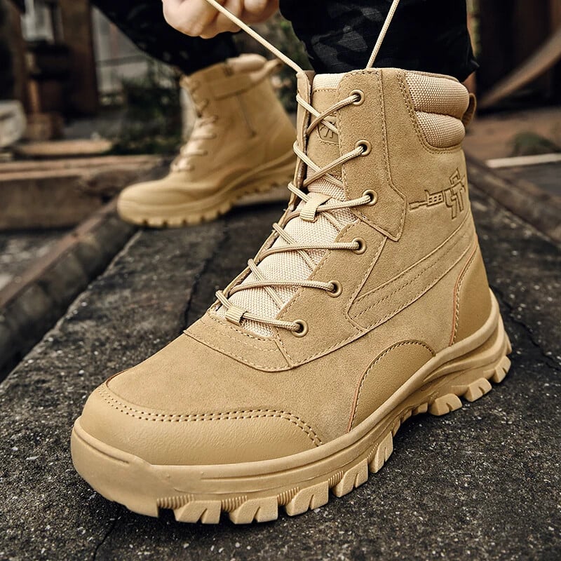 Pánske čižmy z roku 2024, nové topánky na platforme, outdoorové nepremokavé semišové pracovné pánske členkové čižmy, turistické bezpečnostné topánky, pánska športová obuv