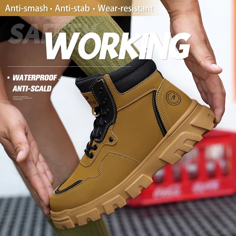 Uued 2024. aasta mood veekindlad meeste töökaitsesaapad, terasest varbad, hävimatud jalanõud, purunemisvastased kaitsvad meeste töötossud
