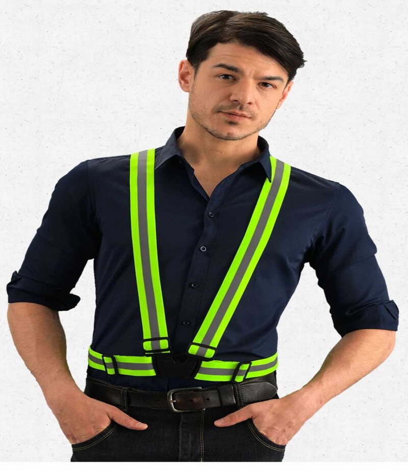 Elastsed helkurvestide rihmad helkurribadega Helkurjakk meestele Naised Lapsed Ööjooksmine Jalgrattasõit