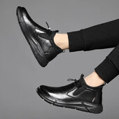 Νέα δερμάτινα αδιάβροχα παπούτσια εργασίας ασφαλείας για άντρες Μπότες γραφείου Παπούτσια άφθαρτα Αντιολισθητικά ανδρικά παπούτσια Υποδήματα Άνοιξη Φθινόπωρο