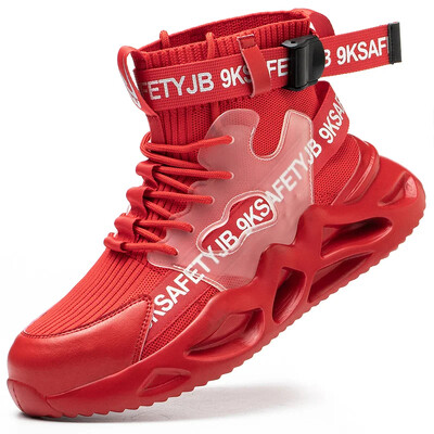 Ανδρικές μπότες Ασφαλείας Παπούτσια Ατσάλινες μπότες για τα δάχτυλα που αναπνέουν με προστασία από τρύπημα Μπότες ασφαλείας για εργασία Ανδρικά παπούτσια Κατασκευή πάνινα παπούτσια