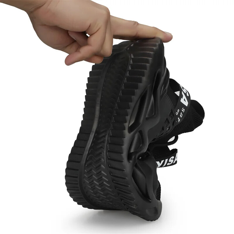 Ανδρικές μπότες Ασφαλείας Παπούτσια Ατσάλινες μπότες για τα δάχτυλα που αναπνέουν με προστασία από τρύπημα Μπότες ασφαλείας για εργασία Ανδρικά παπούτσια Κατασκευή πάνινα παπούτσια