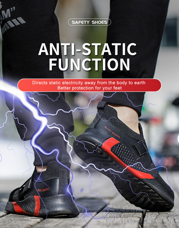 Lengvi vyriški apsauginiai batai Plieniniai pirštai Darbo batai Apsauginiai apsauginiai sportbačiai Nedūžtantys Antistatiniai darbo saugos batai