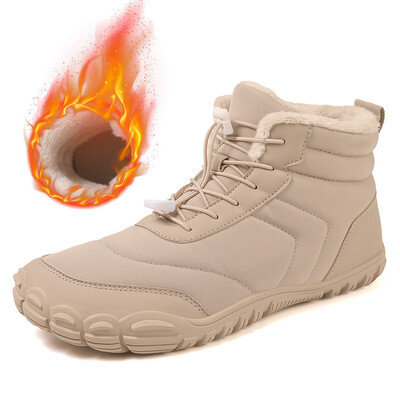 2024 Нови мъжки и дамски разширени водоустойчиви зимни ботуши Топли спортни обувки на открито Плюшени ботуши за сняг с пет пръста против сблъсък