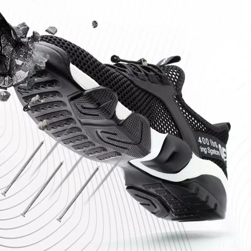 2024 m. nauji vyriški plieniniai apsauginiai nosies batai, tinklelis, lengvas, kvėpuojantis moteriškas laisvalaikio sportbačiai, apsaugantys nuo pradurimo, apsauginiai batai 48