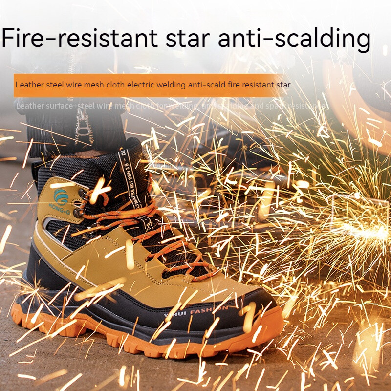 Αδιάβροχες μπότες ασφαλείας Ανδρικές μπότες εργασίας από ατσάλι Αντικραδασμικές άφθαρτες προστατευτικά παπούτσια Άνετη ανδρική μπότα