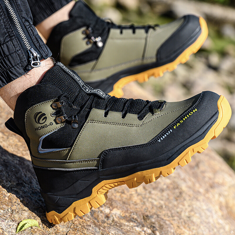 Αδιάβροχες μπότες ασφαλείας Ανδρικές μπότες εργασίας από ατσάλι Αντικραδασμικές άφθαρτες προστατευτικά παπούτσια Άνετη ανδρική μπότα