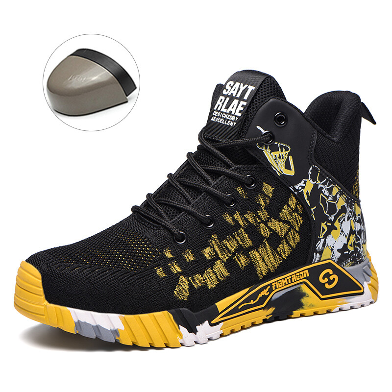 Παπούτσια ασφαλείας Man for Work Μπότες ασφαλείας Steel Toe Work Sneakers Αντιδιατρητικά παπούτσια εργασίας Fashion High Top Άφθαρτα παπούτσια