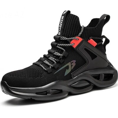 Ελαφριά παπούτσια ασφαλείας για άντρες Αναπνεύσιμες μπότες εργασίας ασφαλείας με ατσάλινα παπούτσια εργασίας μόδας ανδρικά παπούτσια κατά του μαχαιρώματος κατά του σπασίματος