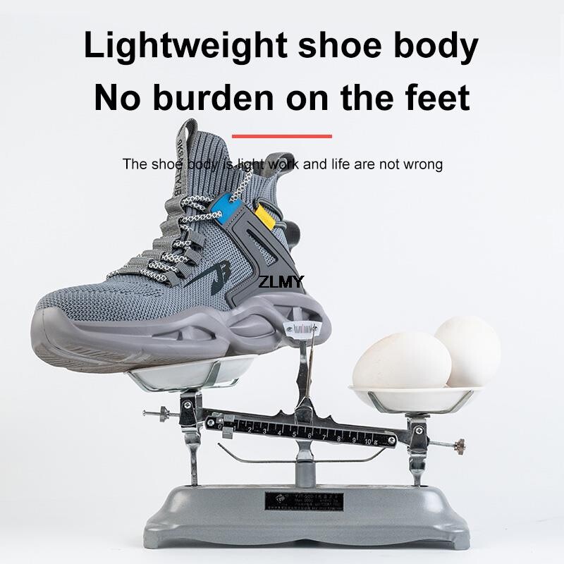 Ελαφριά παπούτσια ασφαλείας για άντρες Αναπνεύσιμες μπότες εργασίας ασφαλείας με ατσάλινα παπούτσια εργασίας μόδας ανδρικά παπούτσια κατά του μαχαιρώματος κατά του σπασίματος