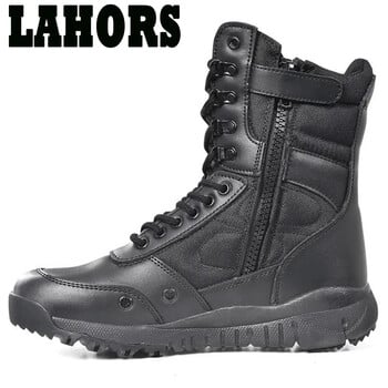 LAHORS Cowhide Leather Tactical Boots Ανδρικές Μπότες Desert Combat Μπότες πεζοπορίας εξωτερικού χώρου Ανδρικά παπούτσια