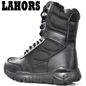 LAHORS Cowhide Leather Tactical Boots Ανδρικές Μπότες Desert Combat Μπότες πεζοπορίας εξωτερικού χώρου Ανδρικά παπούτσια