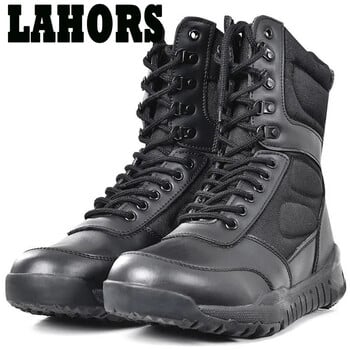 LAHORS Cowhide Leather Tactical Boots Ανδρικές Μπότες Desert Combat Μπότες πεζοπορίας εξωτερικού χώρου Ανδρικά παπούτσια